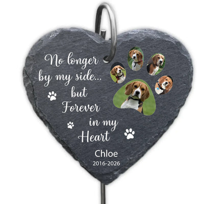 Forever By My Heart - Personalized Garden Slate, Custom Dog & Cat Memorial Gift, Pet Loss Sympathy Gift