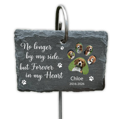 Forever By My Heart - Personalized Garden Slate, Custom Dog & Cat Memorial Gift, Pet Loss Sympathy Gift