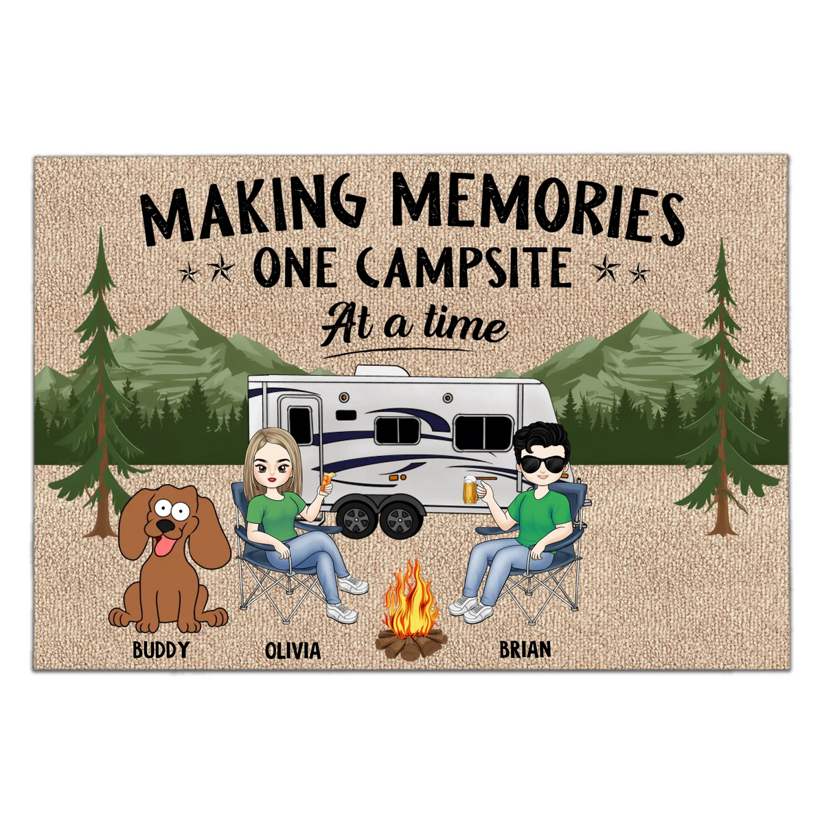 Where Every Trip Becomes A Memory - Personalized Doormat, Custom Family RV Welcome Mat, Camping Mat, Gift for Campers