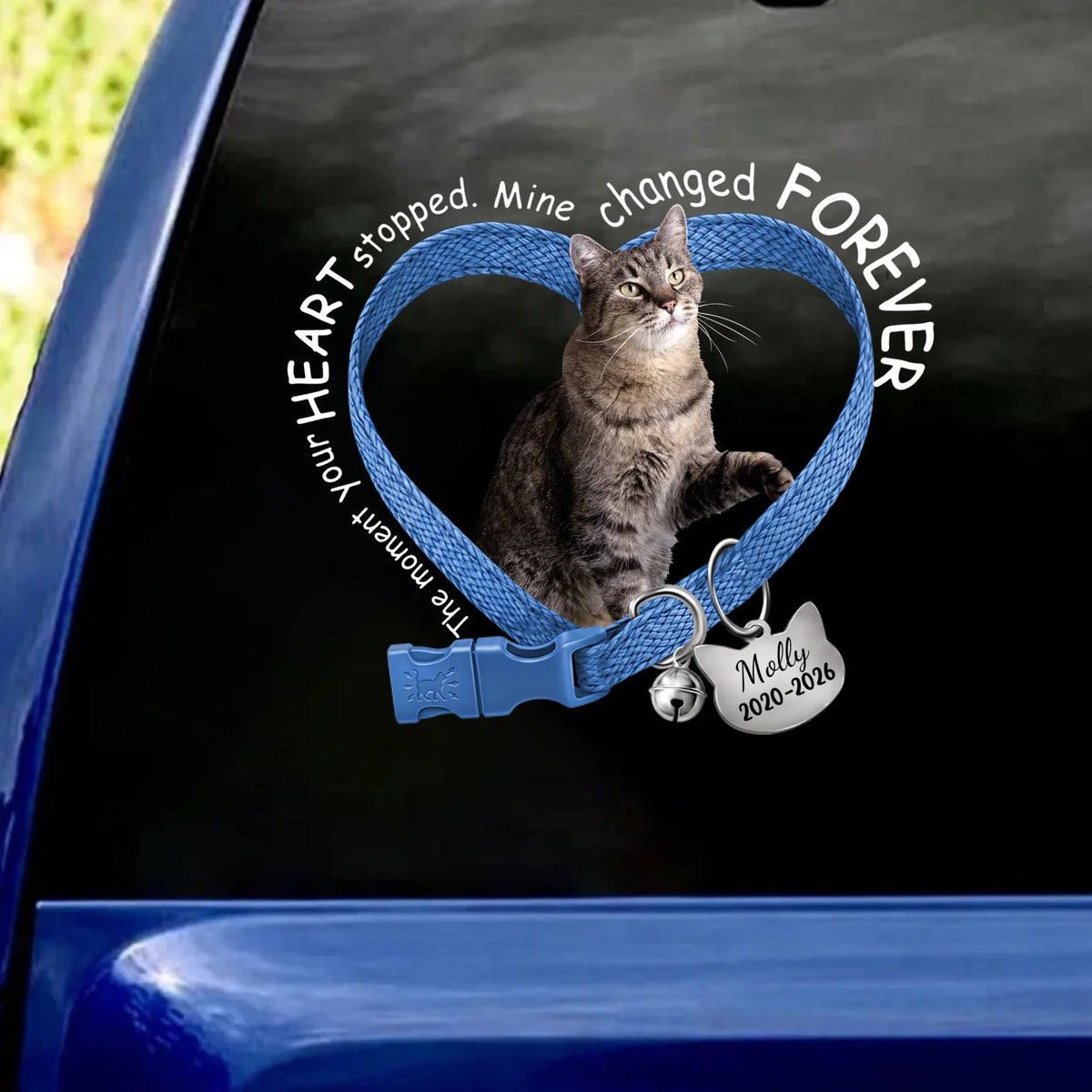 The Moment Your Heart Stopped Mine Changed Forever - Personalized Decal, Gift For Loss Of Cat, Memorial Cat Gift