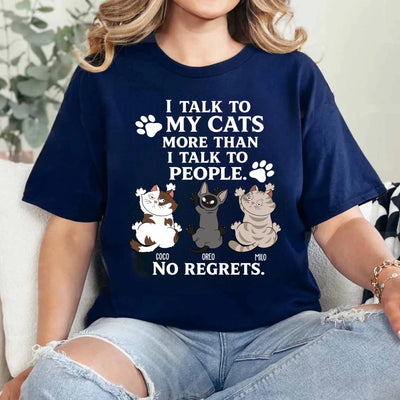 I Talk To My Cat So Much - Personalized T-shirt, Custom Cat Lovers Shirt, Cat Is My Love Tee