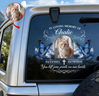 An Angel Across The Rainbow Bridge, Forever Watching Over Us – Personalized Pet Memorial Decal, Pet Loss Gift
