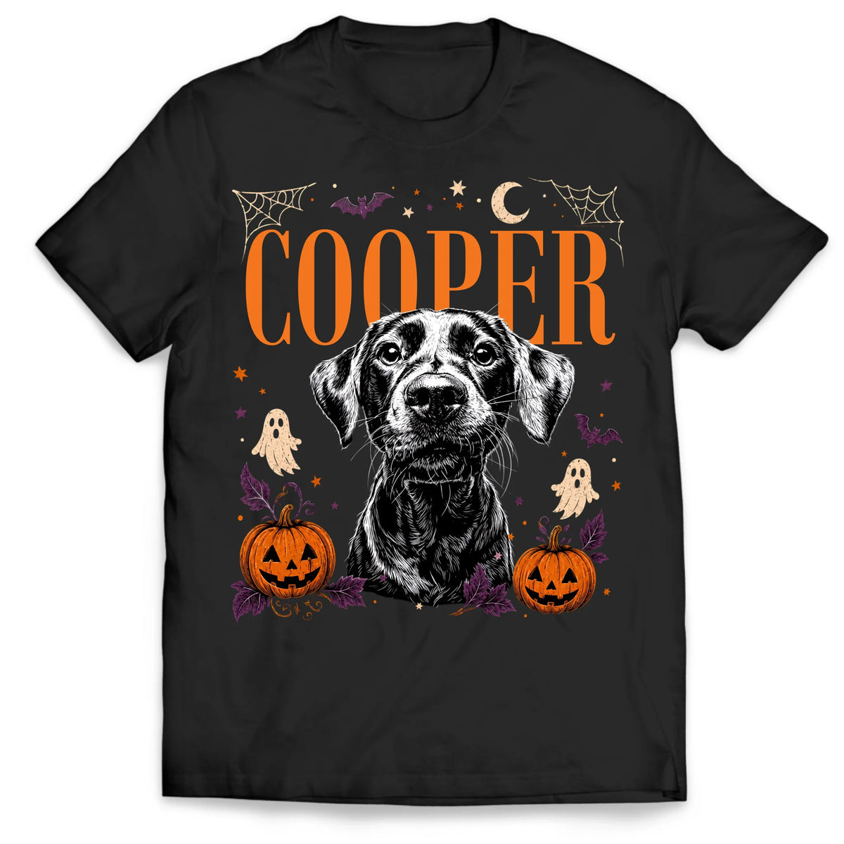 Haunted By Puppy Love - Personalized T-shirt, Custom Halloween Dog Portrait Shirt