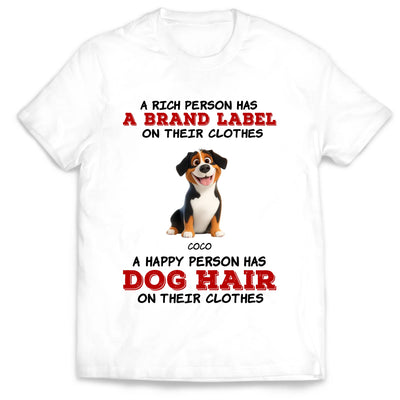 Happy People Have Dog Hair - Personalized T-Shirt, Multi-Breed Dog Mom/Dog Dad Shirt, Funny Gift For Dog Lovers