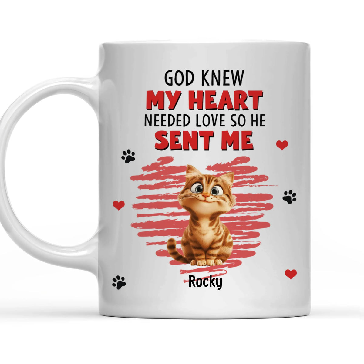 God Knew My Heart Needed Love So He Sent Me - Personalized Mug, Couple Coffee Mug Gifts For Him For Her