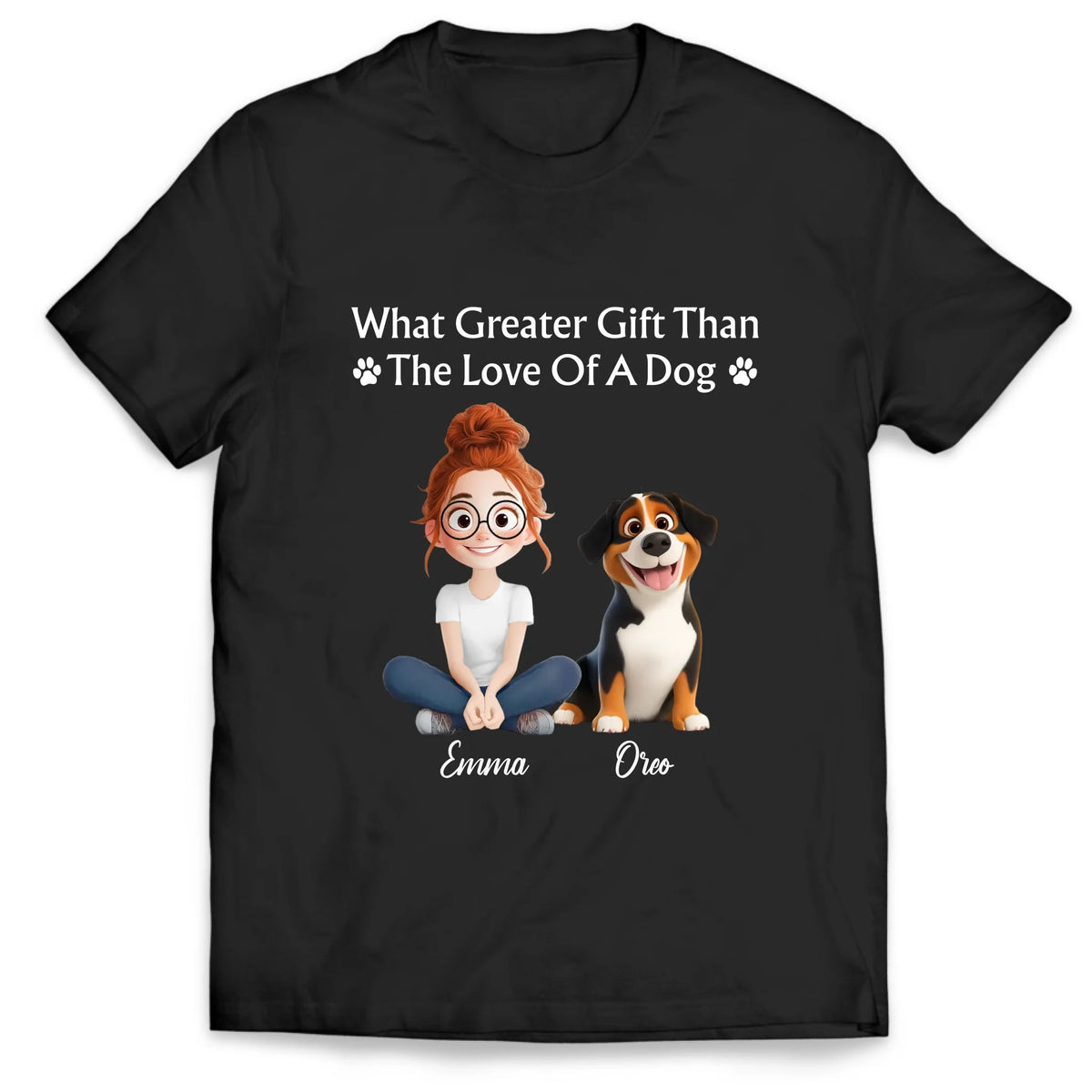 What Greater Gift Than The Love Of A Dog/ Dogs   - Personalized T-Shirt, Gift For Dog Lovers