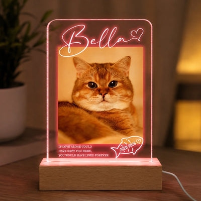 If Love Alone Could Have Kept You Here - Personalized Acrylic Night Light, Pet Loss Memorial Acrylic Night Light, In Loving Memory Of Pet