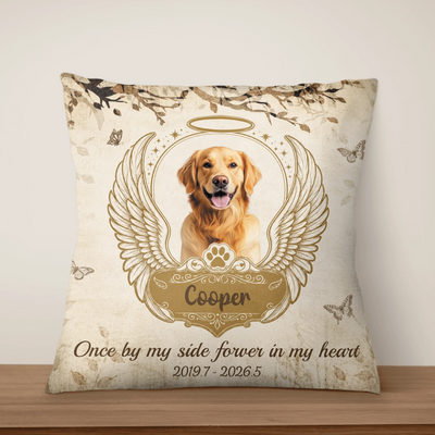 Forever In My Heart - Personalized Pillow, Memorial Gift For Loss Of Pet, Upload Photo, In Loving Memory Pet Gift, Pet Memorial Gift, Sympathy Gift