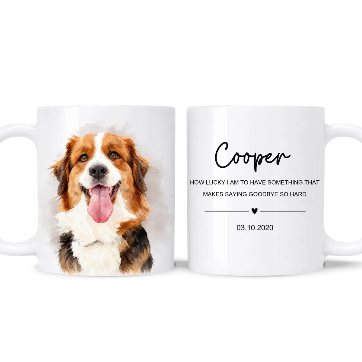 Some Angels Choose Fur Instead Of Wings - Personalized Mug, Pet Loss Gift, Water Color Pet Portrait