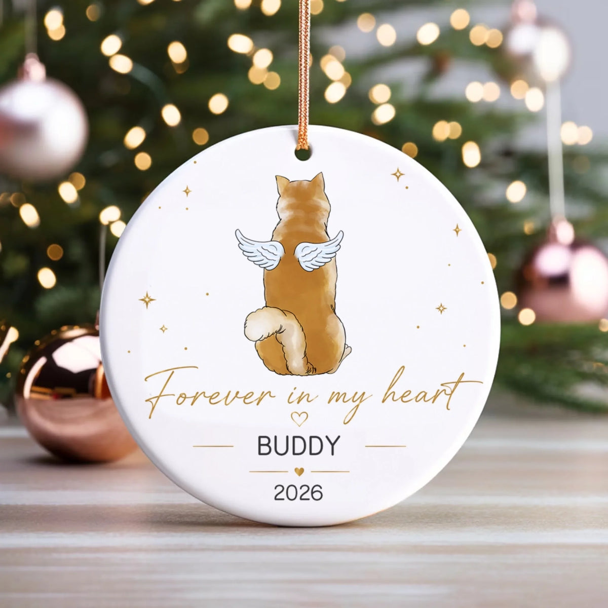 My Guardian Angel - Personalized Ornament, Pet Memorial Gift, Custom Dog Keepsake