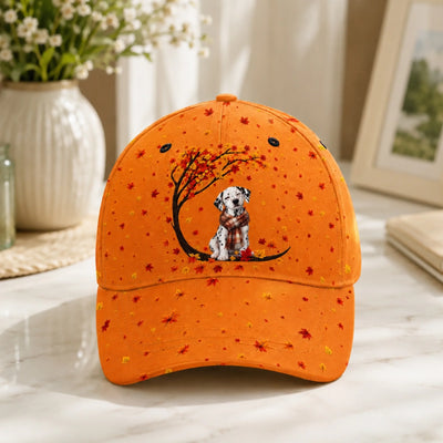 My Bestie In Autumn - Personalized Classic Cap, Custom Dog Photo Cap, Pet Portrait Hat, Fall Dog Lover Gift, Personalized Pet Owner Cap