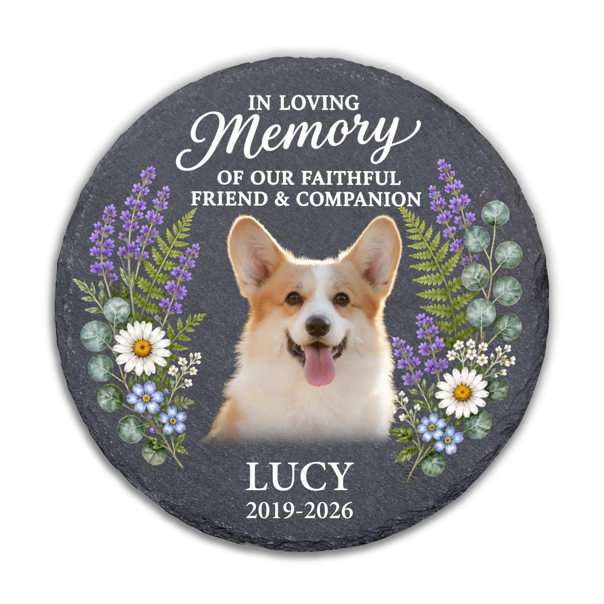 In Loving Memory Of Our Faithful Friend &amp; Companion - Personalized Memorial Stone, Memorial Gift For Loss Of Pet