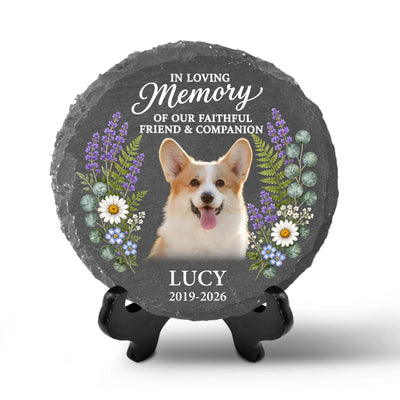 In Loving Memory Of Our Faithful Friend & Companion - Personalized Memorial Stone, Memorial Gift For Loss Of Pet