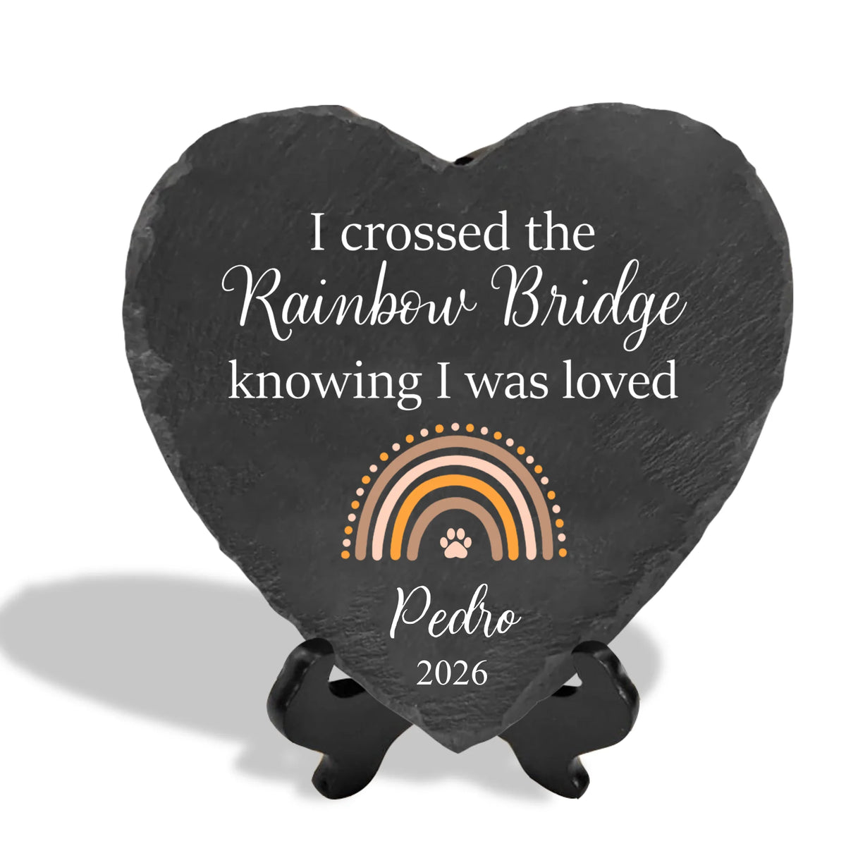Until We Meet Again At The Rainbow Bridge - Personalized Memorial Stone, Pet Loss Memorial Gift, Gift For Pet Owner