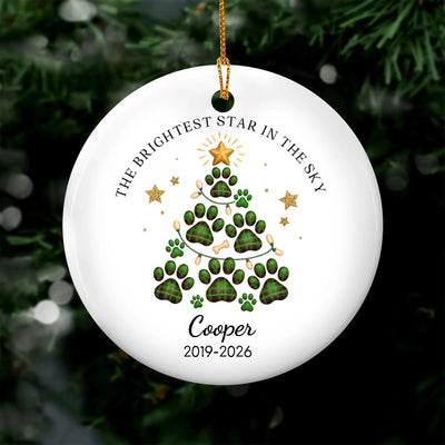 The Brightest Star In The Sky- Personalized Ceramic Ornament, Memorial Christmas Custom Dog Name