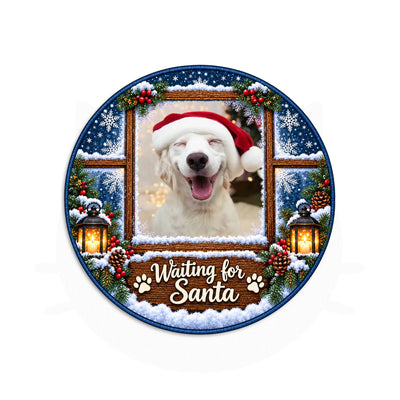 Waiting for Santa Custom Dog - Personalized Doormat, Pet Christmas Rug