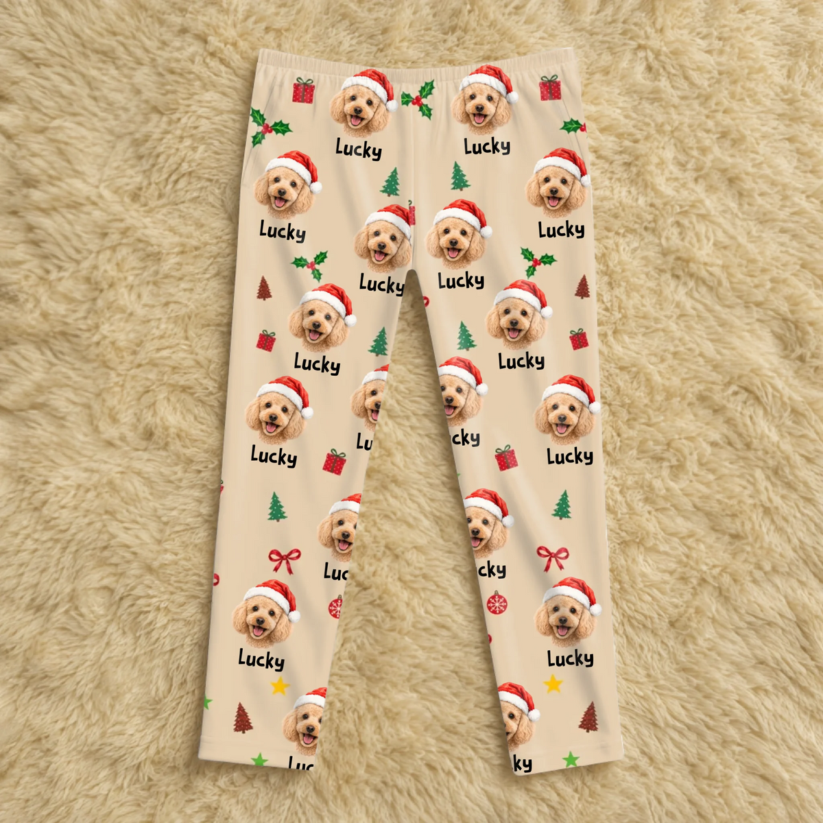 Custom Pet Photo Christmas - Personalized Pajama Pants, Gift for Pet Lovers