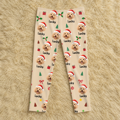 Custom Pet Photo Christmas - Personalized Pajama Pants, Gift for Pet Lovers