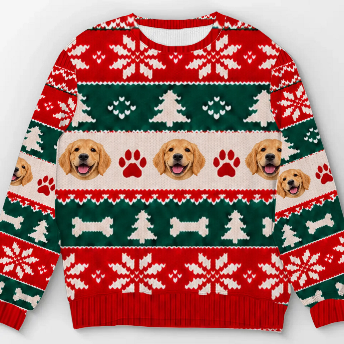 Personalized Pet Photo Christmas Sweater – personalization preview