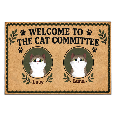 Personalized Cat Committee Doormat – personalization preview
