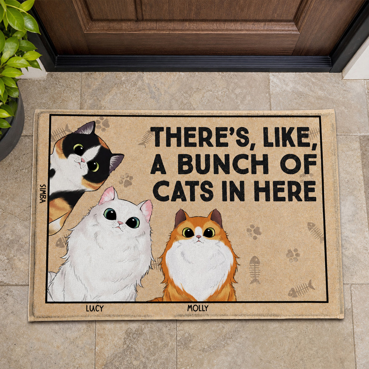 There's Like A Bunch Of Cats In Here- Personalized Doormat, Gift For Cat Lovers , Cat Mom Home Decor