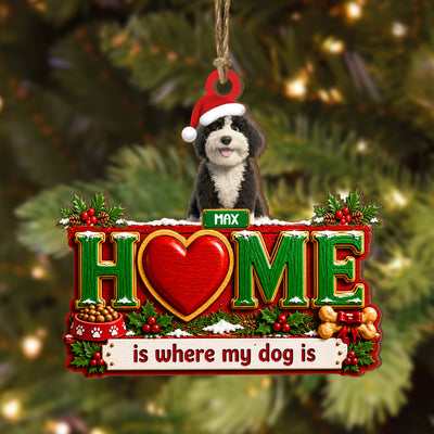 Home Is Where My Dogs Are - Personalized Wooden Ornament, Gift For Dog Lovers
