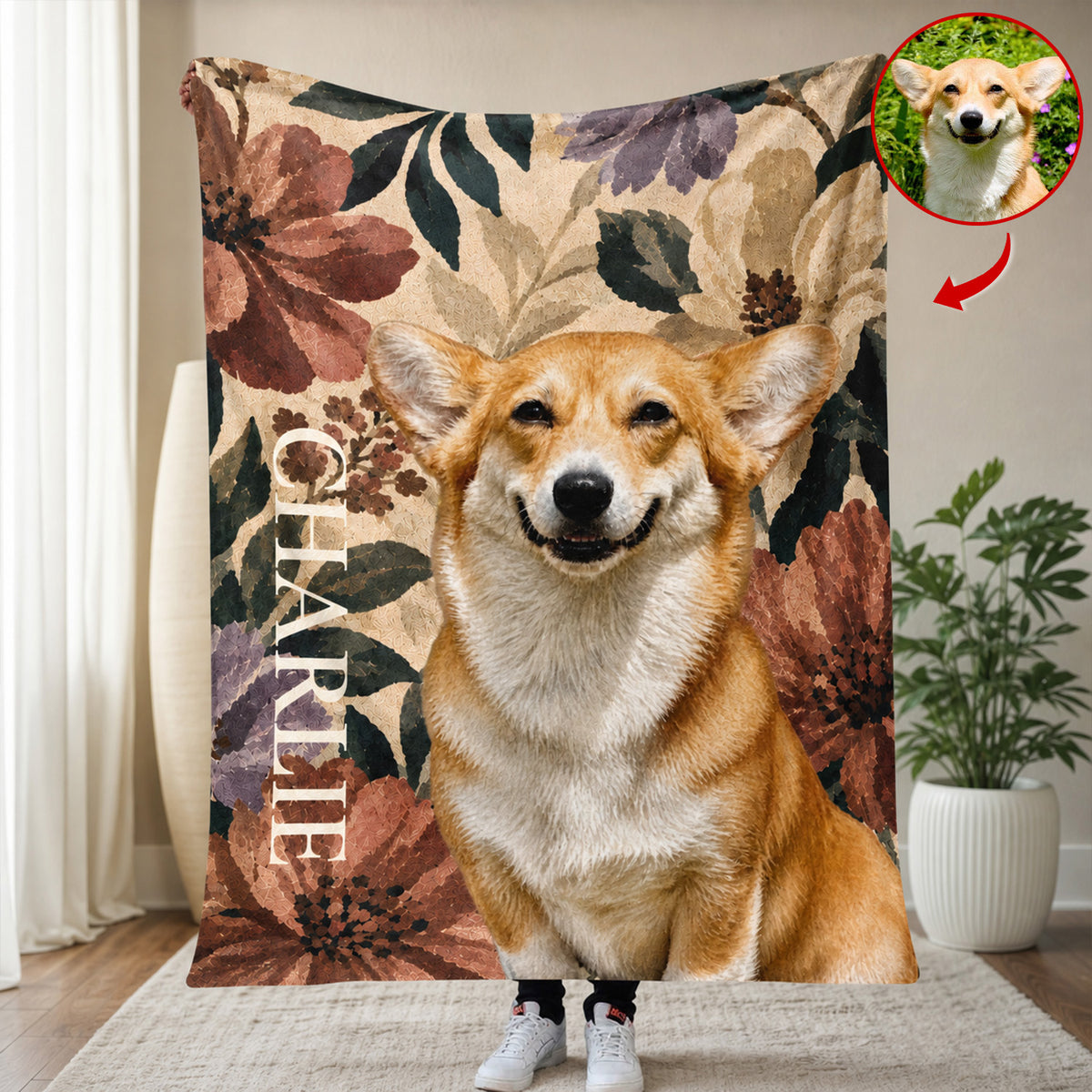 My Little Love - Personalized Blanket, Custom Dog Portrait With Name Blanket, Gift for Pet Lovers