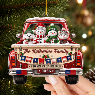 Proud Of Our Country - Personalized Ornament, Custom Family Name Patriotic Ornament, 250th Anniversary Ornament