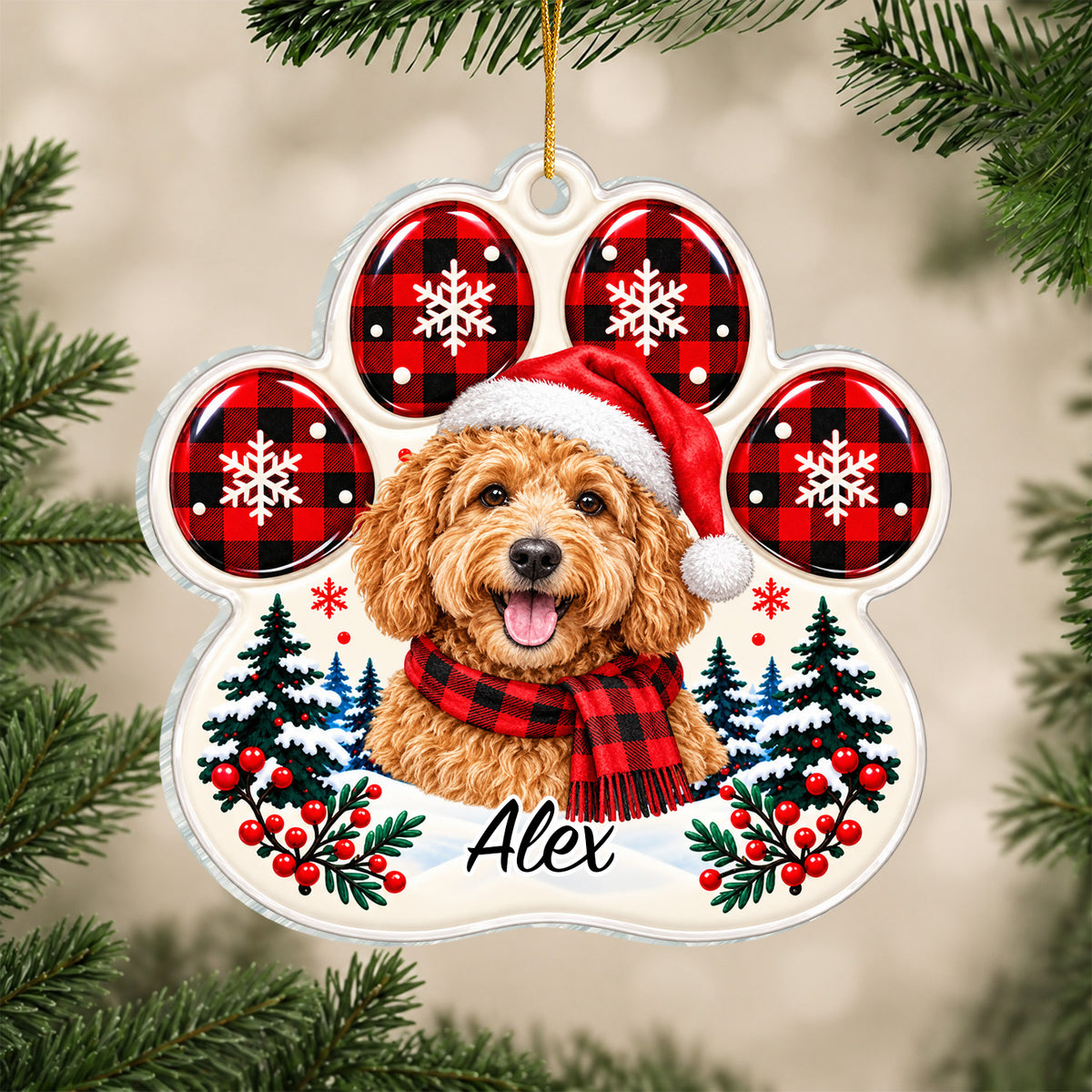 Custom Pet Photo - Personalized Acrylic Ornament, Christmas Gift for Pet Lovers