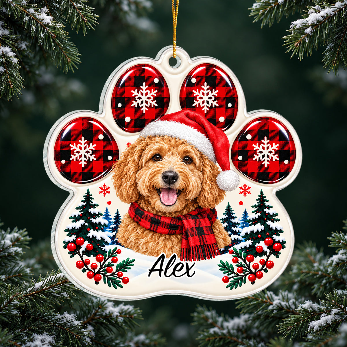Custom Pet Photo - Personalized Acrylic Ornament, Christmas Gift for Pet Lovers