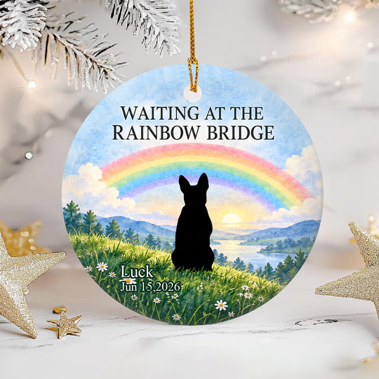 Over the Rainbow Bridge - Personalized Ceramic Ornament, Pet Memorial Gift