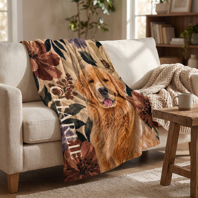 My Little Love - Personalized Blanket, Custom Dog Portrait With Name Blanket, Gift for Pet Lovers