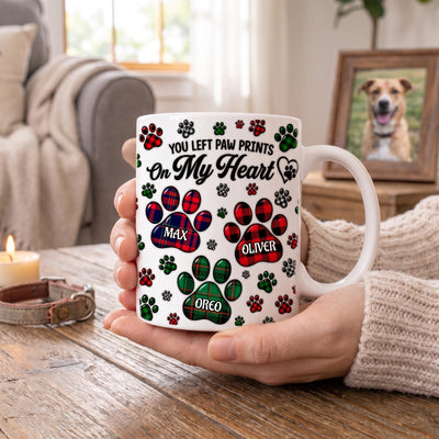 Always Miss Your Pawprints - Personalized 3D Inflated Effect Printed Mug, Sympathy Gift For Pet Lovers