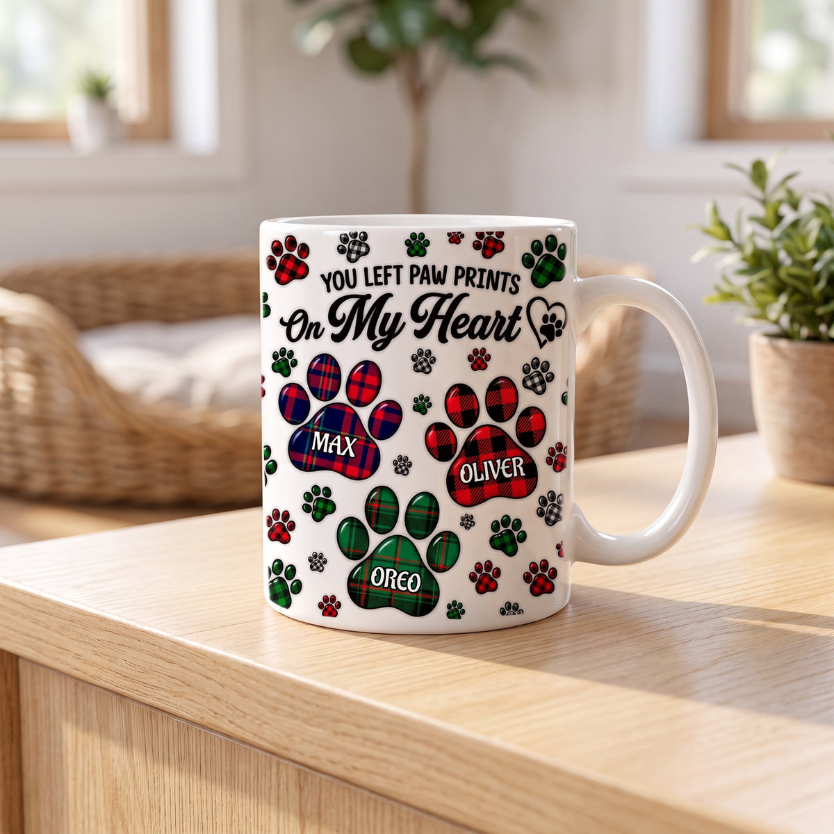 Always Miss Your Pawprints - Personalized 3D Inflated Effect Printed Mug, Sympathy Gift For Pet Lovers