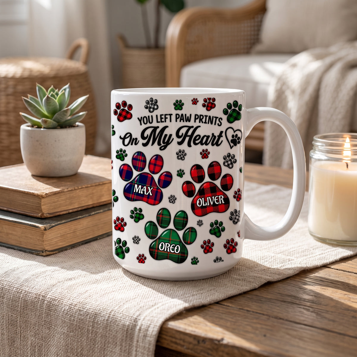 Always Miss Your Pawprints - Personalized 3D Inflated Effect Printed Mug, Sympathy Gift For Pet Lovers