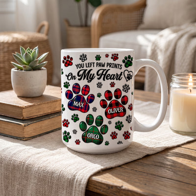 Always Miss Your Pawprints - Personalized 3D Inflated Effect Printed Mug, Sympathy Gift For Pet Lovers